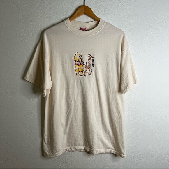 Vintage Mens 90s Disney World Winnie the Pooh T-Shirt Made USA Embroidered Sz L - Picture 3 of 11